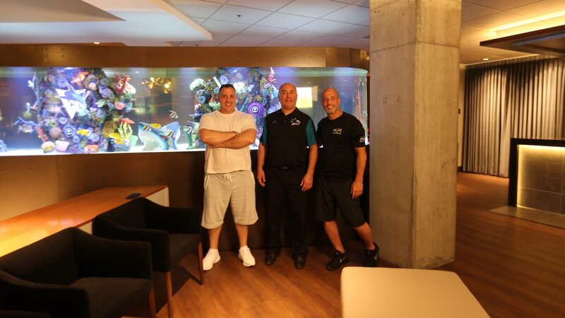 Wayde, Brett and John show off the tank. – Bild: Animal Planet /​ Photobank 35349_ep717_019.JPG /​ Discovery Communications