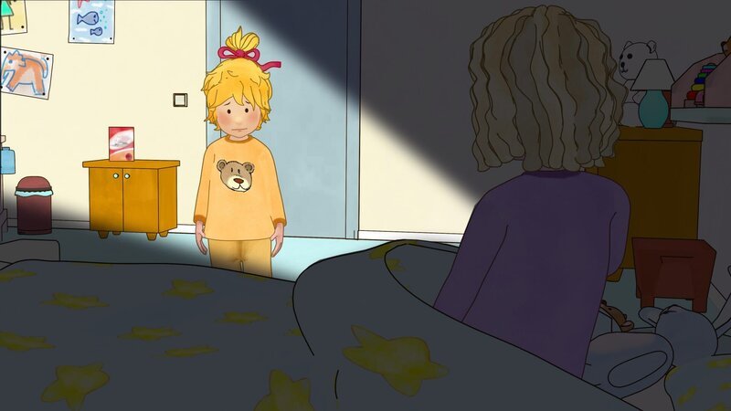 Conni kann nicht einschlafen, alles ist so fremd. – Bild: ZDF/​Henning Windelband/​Youngfilms GmbH