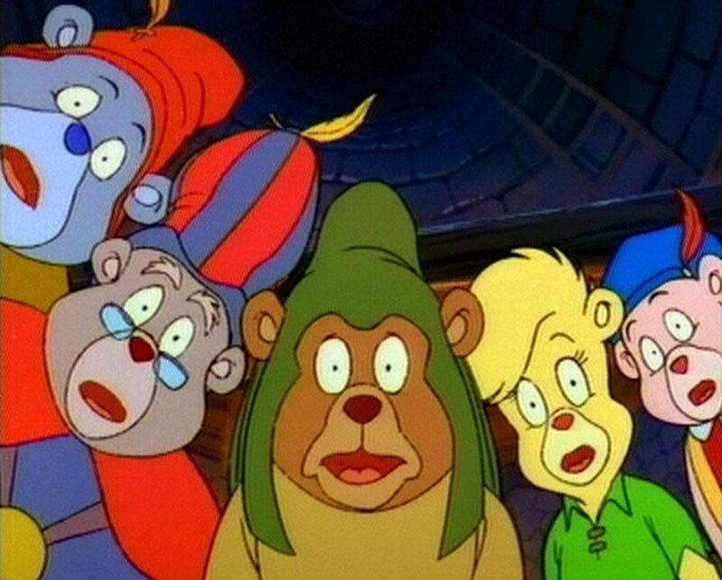 Die Gummibärenbande ist durch die Musik des Dudelsacks wie hypnotisiert. – Bild: Disney Channel