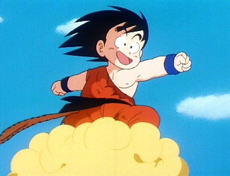 Son-Goku ist auf dem Weg zur Insel, wo seine Freunde sind. Dort soll sich auch sein Mnchsstab aufhalten … – Bild: RT2
