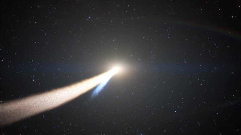In der dunklen Region außerhalb unseres Sonnensystems finden sich viele relativ kleine Himmelskörper. Manchmal durchqueren sie als Kometen unsere Planetenbahnen. – Bild: ZDF und Discovery