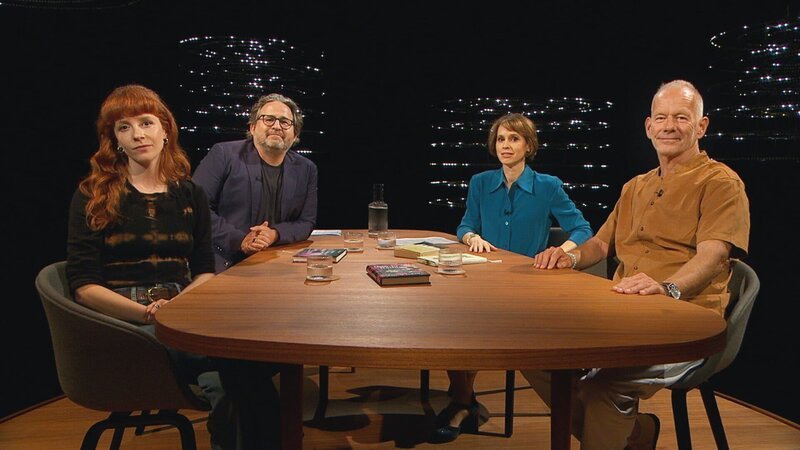 Sternstunde Philosophie Wie kommen wir zur Ruhe? V.l.n.r.: Autorin Nina Kunz, die Moderatoren Wolfram Eilenberger und Barbara Bleisch und Zen-Lehrer Marcel Steiner Copyright: SRF – Bild: SRF