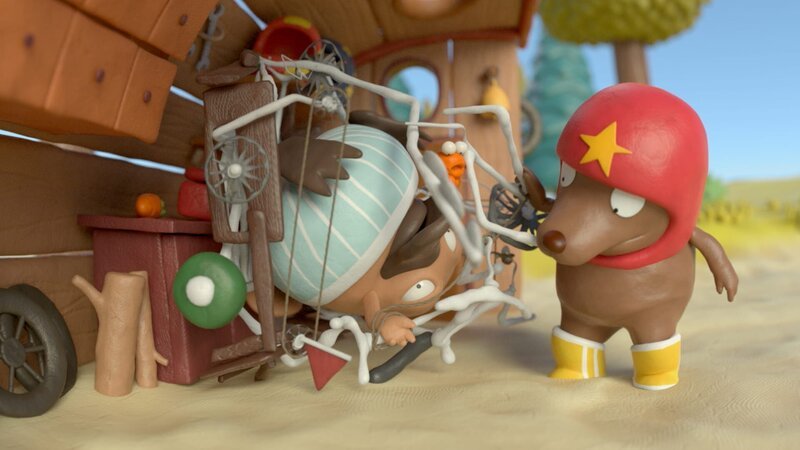 Bär Tüftel mit Nö-Nö – Bild: hr/​Miam/​Autour de minuit