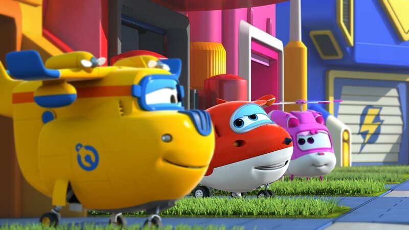 Donnie, Jett und Dizzy freuen sich auf den neuen Tag und ihre Aufgaben. – Bild: KiKA/​FunnyFlux/​QianQi/​EBS/​CJ E&M