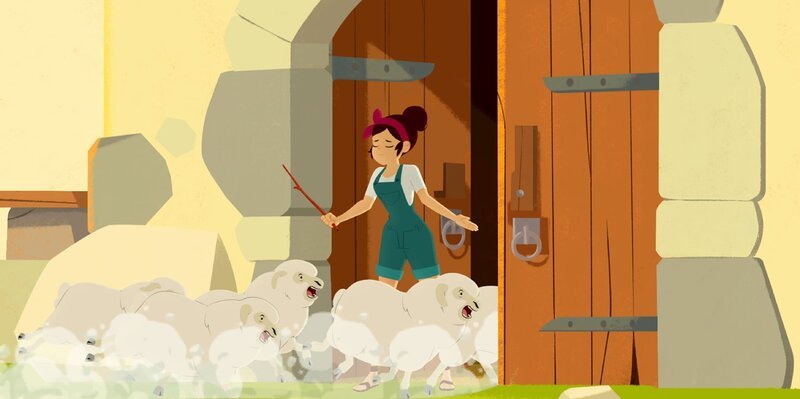 Angelina hat viel Arbeit auf dem Hof. – Bild: ZDF/​Gaumont Animation/​PP Animation III Inc.