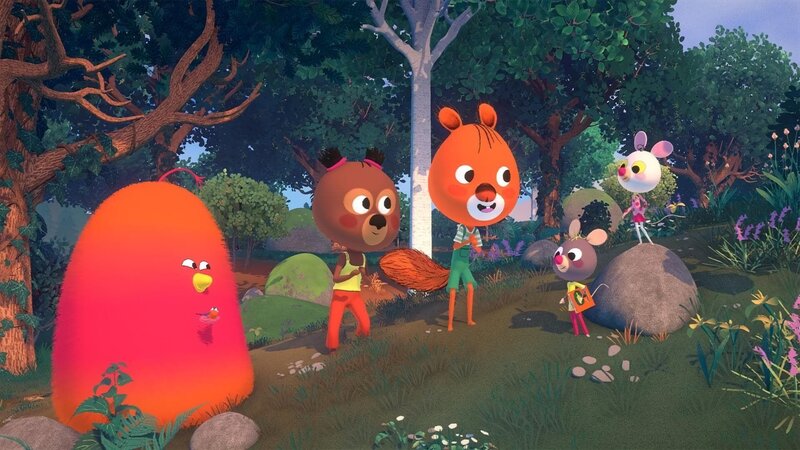 Die Freunde beraten, wie sie dem kleinen Vogel helfen können. – Bild: hr/​MIAM! Animation