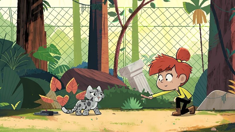 Bei dem Versuch Pearl wieder in das Gehege zu bekommen, versucht Taylor es mit einem wohlschmeckenden Stück Futter zu locken. – Bild: ZDF/​Watch Next Media