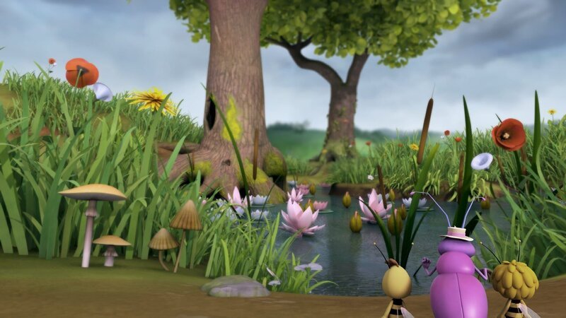 Maja, Willi und Rosi müssen über den Teich. – Bild: ZDF/​Studio100 Animation