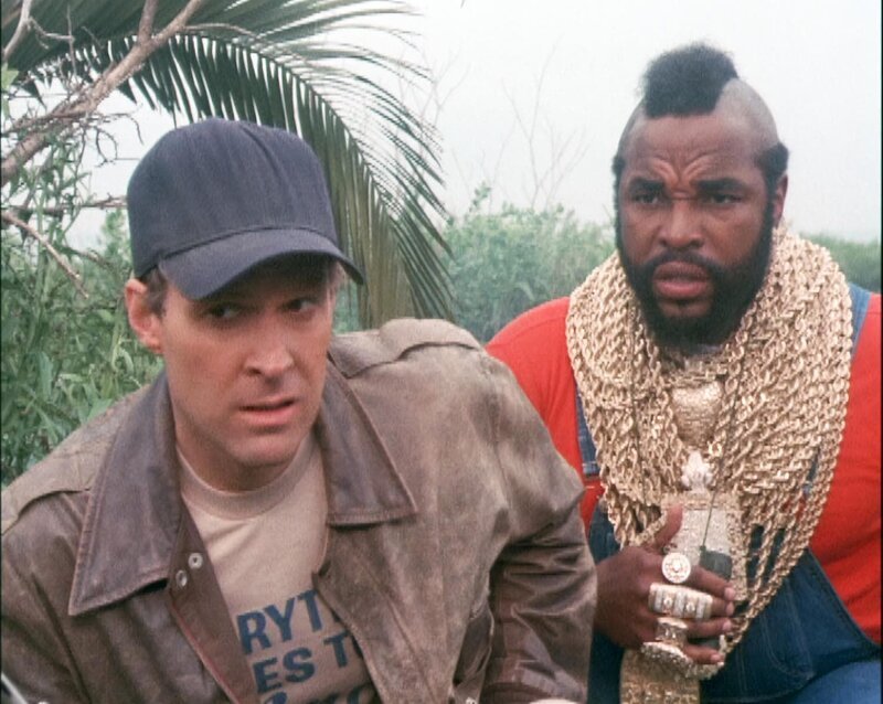 Murdock (Dwight Schultz, li.) und B.A. (Mr. T) und das Team haben einen Auftrag in Vietnam.. – Bild: RTL II