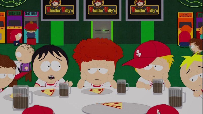 Stan (3.v.l.), Kenny (2.v.r.), Butters (r.) – Bild: ViacomCBS