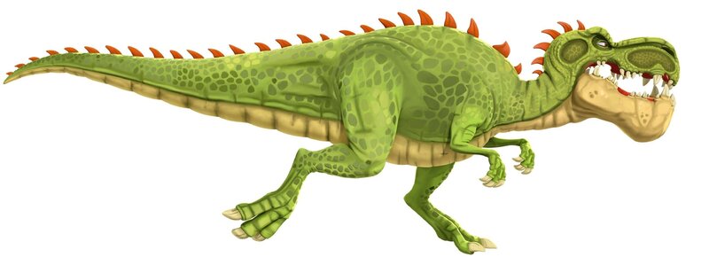 Um den furchteinflößenden und faszinierenden Gigantosaurus rankt sich ein Mysterium, da niemand sich traut, ihn wirklich zu erforschen. Deshalb machen sich die vier Dinosaurierfreunde Rocky, Billy, Tiny und Manu auf in ein Abenteuer, um Licht ins Dunkle zu bringen. – Bild: Die Mediengruppe RTL