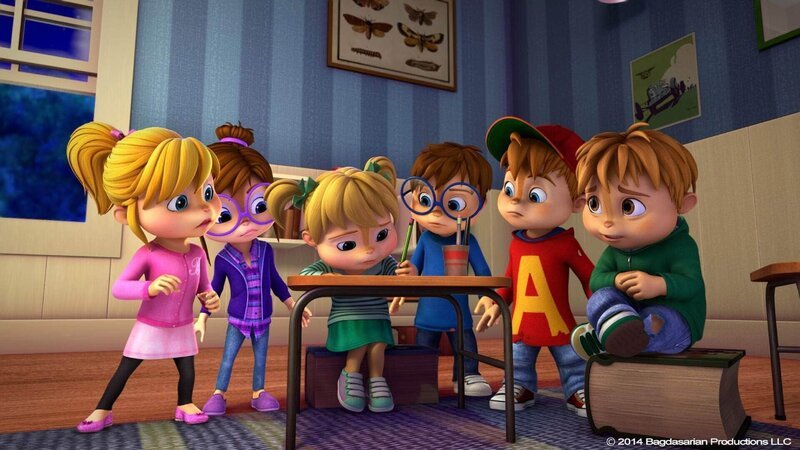 Gemeinsam machen sich die Chipmunks auf die Suche nach dem Dieb, der angeblich Theodores (re.) Skateboard gestohlen hat. Doch gibt es überhaupt einen Dieb? – Bild: SUPER RTL Das SUPER RTL-Bildmaterial darf nur zur redaktionellen Berichterstattung im Zusammenhang mit der jeweiligen Sendung unter Angabe der Credits und Beachtung der unter http:/​/​kommunikation.superrtl.de genannten Nutzungsbeschränkungen verwendet wer