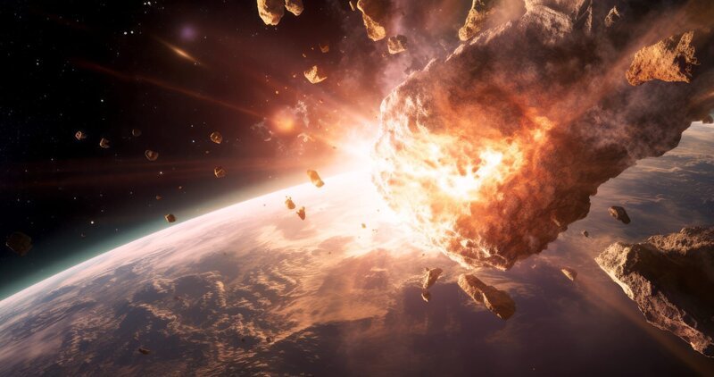 Vor 66 Millionen Jahren stürzte ein Asteroid auf die Erde. Der Einschlag löste ein Massensterben vieler Arten aus. – Bild: Tobias Lenz