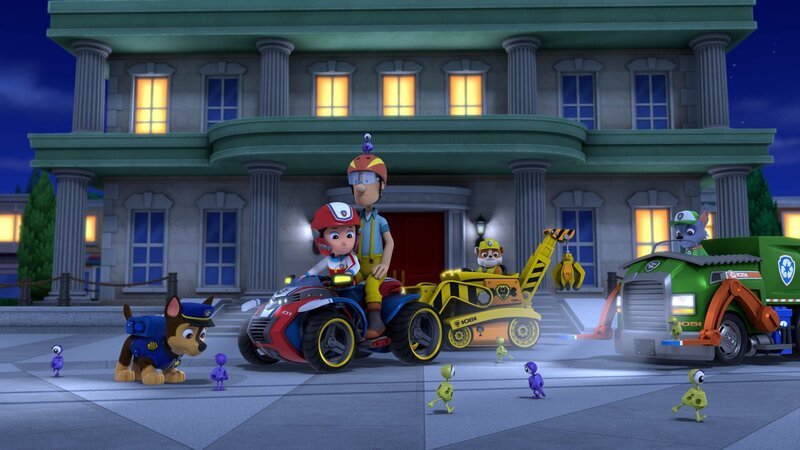 v.li.: Chase, Ryder, Cap’n Turbot, Rubble, Rocky – Bild: Paramount