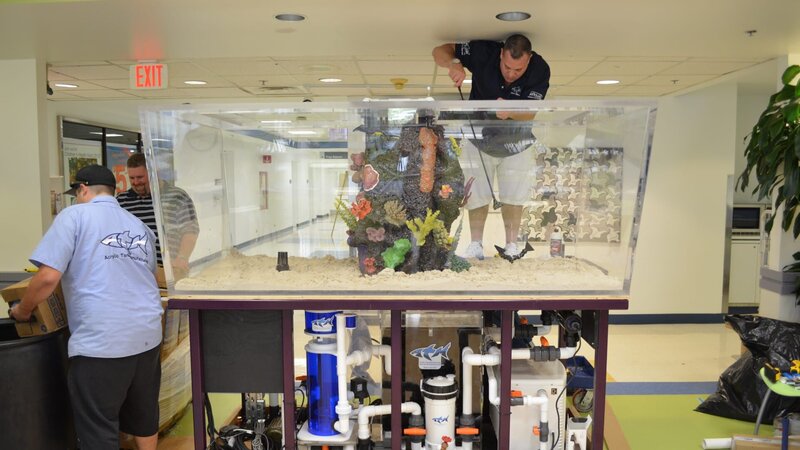 Wayde working on the inside of the tank. – Bild: Animal Planet /​ Discovery Communications