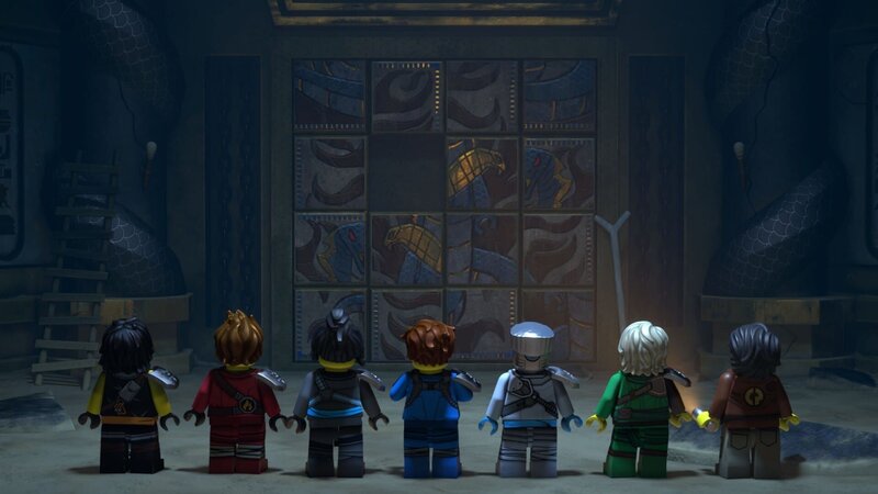 Ausversehen öffnen die Ninja die Tür zu einer versiegelten Kammer und befreien somit die Schlangenzauberin Aspheera. – Bild: Mediengruppe RTL