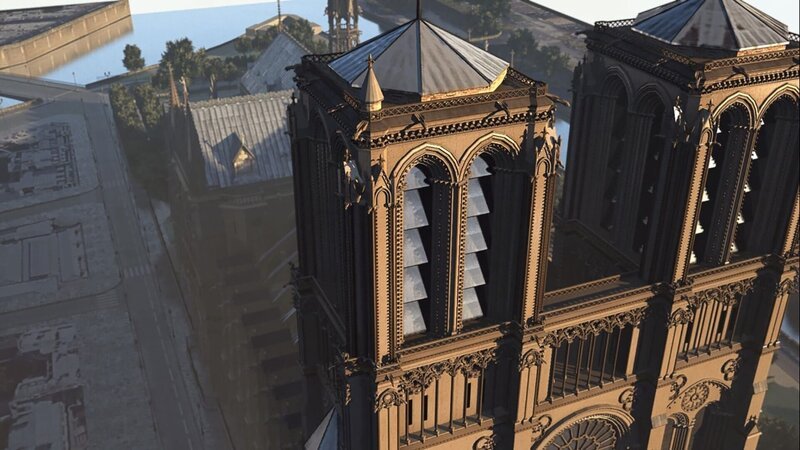 Eine virtuelle Nachbildung in 3-D zeigt die Kathedrale mit allen Details. – Bild: ORF/​La famiglia