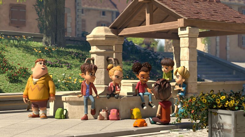 Als Tochter des Dorfschullehrers bekommt die arme Lina wegen der vielen Hausaufgaben mal wieder den Unmut der ganzen Klasse zu spüren. – Bild: ZDF/​La Station Animation