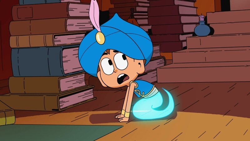 Mats wird in einen Flaschengeist verwandelt, da der Richtige keine Lust mehr auf sein Leben in der Flasche hat. – Bild: SUPER RTL