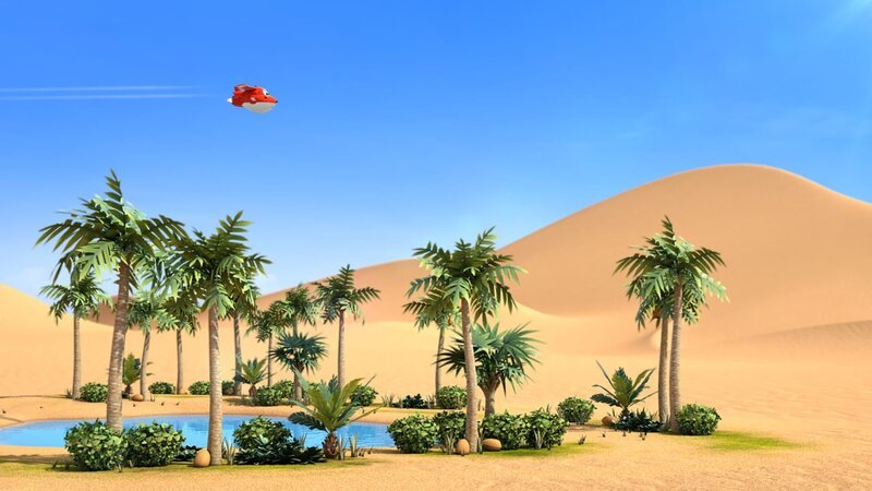 Jett beim Flug über die Sahara – Bild: KiKA/​FunnyFlux/​QianQi/​EBS/​CJ E&M