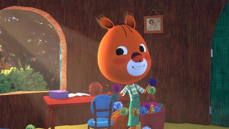 Edmund will helfen das Baumhaus winterfest zu machen. – Bild: hr/​MIAM! Animation