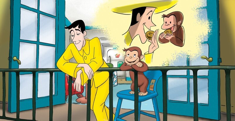 Coco und Ted, sein Freund mit dem gelben Anzug, träumen von Donuts – ach, wie schön wäre es, jetzt ein paar von den süßen Kringeln zu essen. – Bild: ZDF/​Universal/​Houghtan Miffin Company