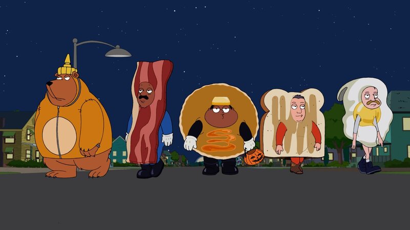 L-R: Tim, Cleveland Brown, Cleveland Jr., Holt Richter, Lester Krinklesac – Bild: ViacomCBS /​ FOX /​ THE CLEVELAND SHOW ™ and TTCFFC ALL RIGHTS RESERVED.