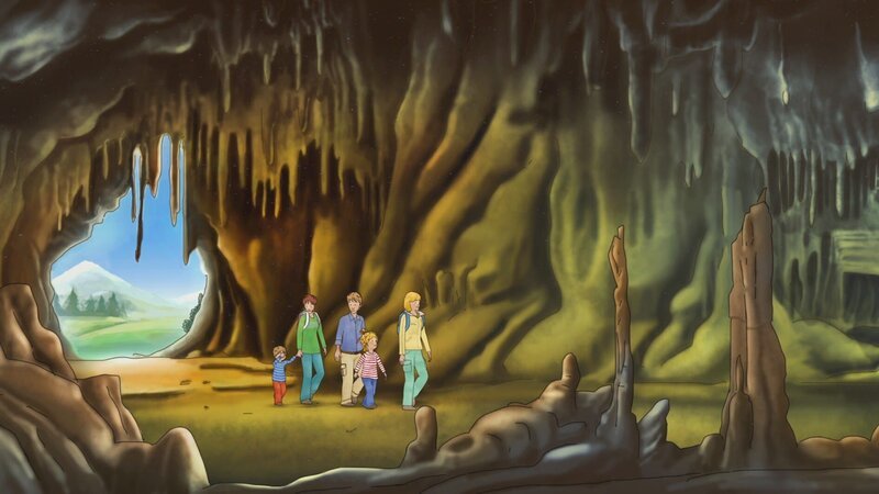 Ganz aufregend ist für Conni der Besuch in einer Tropfsteinhöhle. – Bild: ZDF/​Henning Windelband/​Youngfilms GmbH