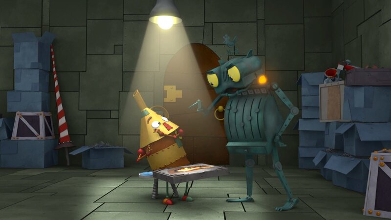 Rost verdächtigt den Pizzaboten, ein Entführer zu sein. – Bild: ZDF/​Caligari