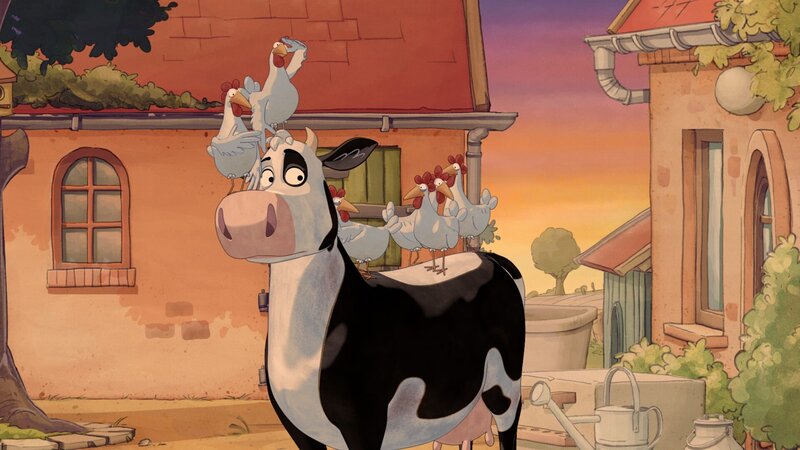 Der Fuchs geht um! Die Hühner suchen Schutz bei Lieselotte. – Bild: ZDF/​WunderWerk