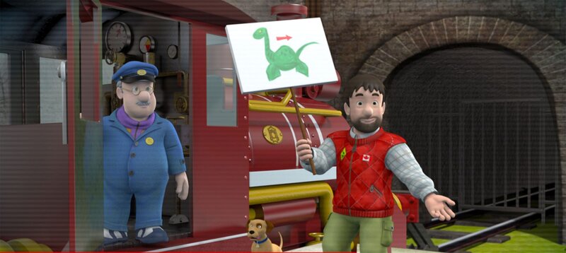 Sogar die Nachrichten berichten darüber: Das Pontypandyness Monster ist wieder aufgetaucht. – Bild: KiKA/​Prism Art & Design Limited