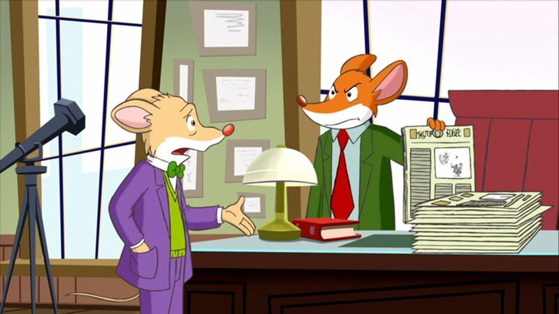Sally Rattmausen ist verschwunden! Kevin Klatschmaul bittet Geronimo um Hilfe. – Bild: HR/​Atlantyca Entertainment/​Moonscoop/​M6/​RAI Fiction