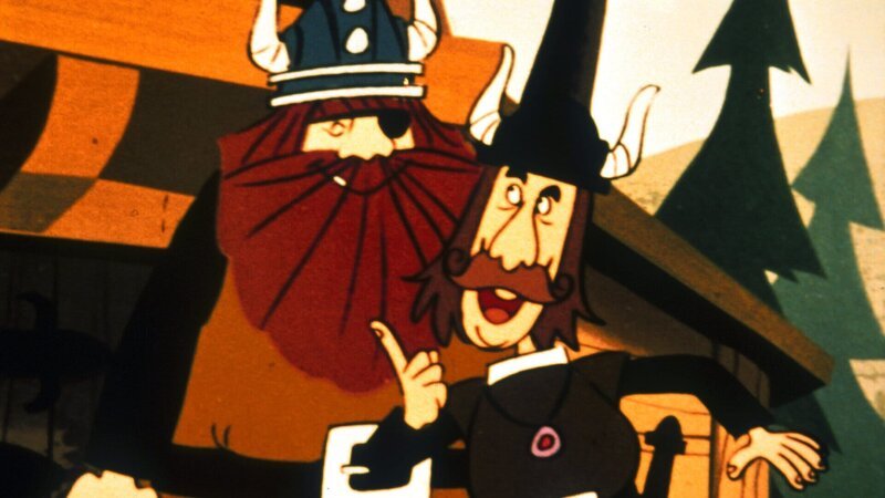 Toren (r.), der Bürgermeister von Roda, bittet Halvar (l.), die Hochzeit seiner Tochter Tilda mit Faxe einzufädeln. – Bild: ZDF und Studio 100 Media