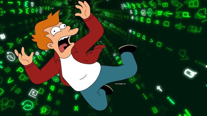 Fry (im Bild) ist traurig: Er hat das Gefühl, dass Professor Farnsworth – sein einziger Verwandter – sich nicht genug um ihn kümmert … – Bild: Paramount