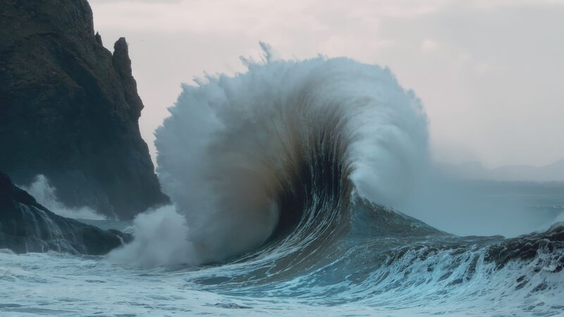 Die Kraft des Wassers wird an den Küsten spürbar. – Bild: ZDF