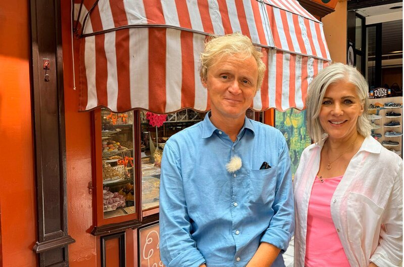 Pierre M. Krause mit Birgit Schrowange – Bild: SWR