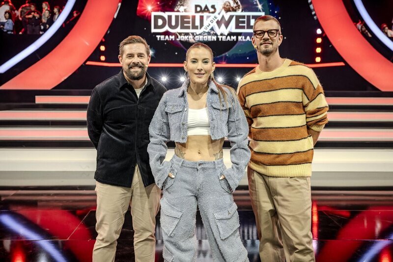 (v.l.n.r.) Klaas Heufer-Umlauf; Jeannine Michaelsen; Joko Winterscheidt – Bild: ProSieben /​ Ralf Wilschewski