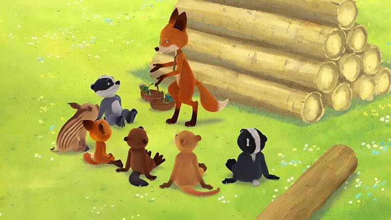 Margret erklärt den Kindern, welche Sinne es gibt und wozu diese gebraucht werden. – Bild: WDR/​Mediatoon