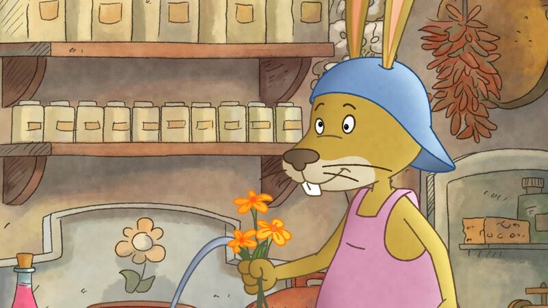 Diese Blumen riechen aber komisch, findet Löffel. – Bild: SWR/​NDR/​Akkord Film