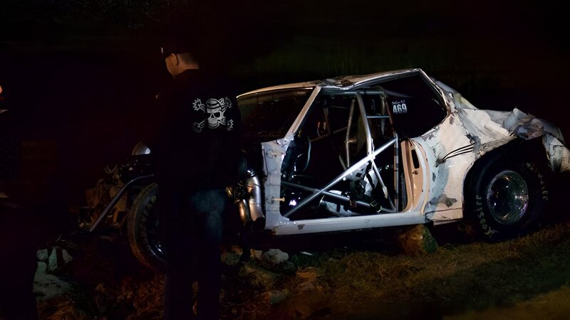 The wreckage of the Crow after Big Chief races Brian Davis from Detroit. – Bild: Discovery Communications