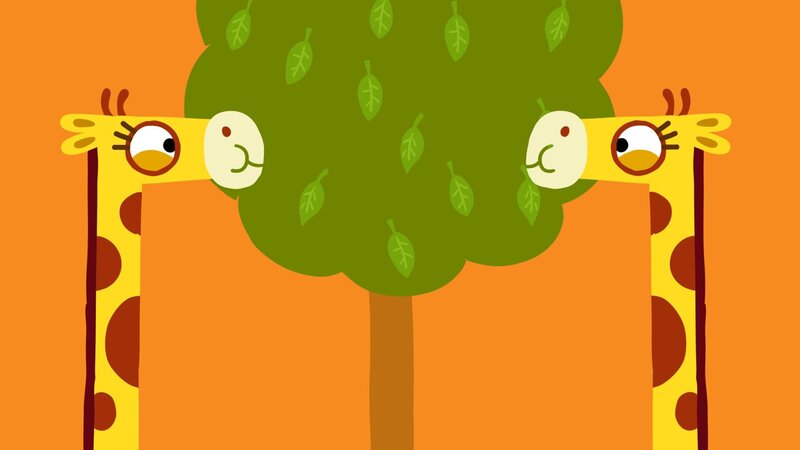 Die Giraffen genießen ihre Mahlzeit. – Bild: KiKA/​SWR/​Film Bilder/​Julia Ocker