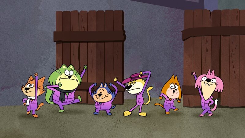 v.li.: Fancy-Fancy, Spooky, Benny the Ball, Top Cat, Brain, Choo-Choo – Bild: Warner Brothers