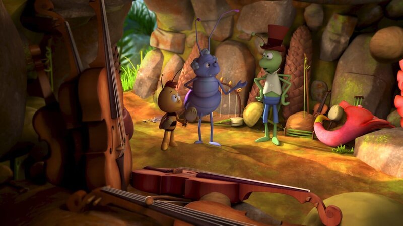 Der Geigenbauer Stridularius kann Flips Geige nicht reparieren. – Bild: ZDF/​Studio100 Animation