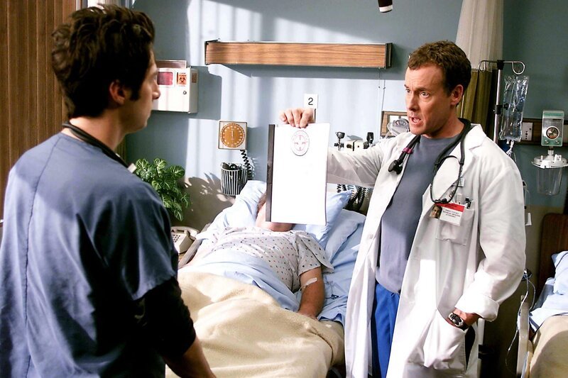 Zach Braff (John ‚J.D.‘ Dorian, li.), John McGinley (Dr. Perry Cox). – Bild: ORF