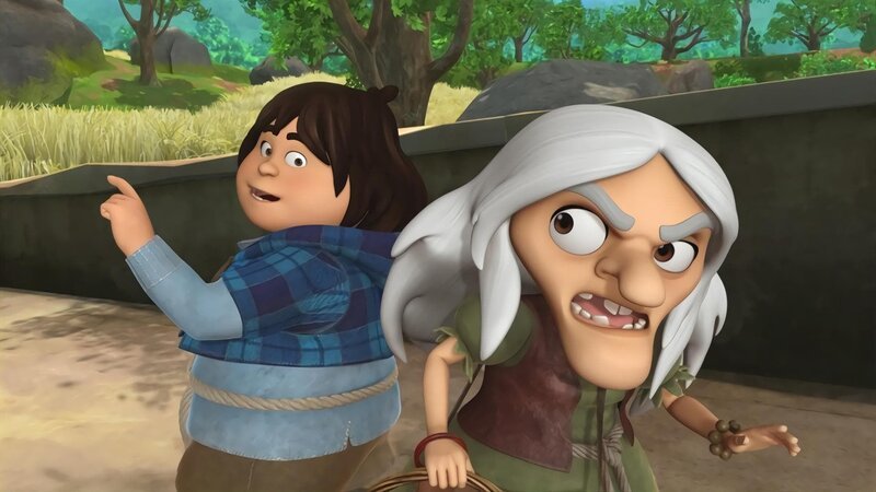 Ralf und Rolf ärgern eine alte Frau. – Bild: ZDF/​2014 Method Animation/​DQ Entertainment/​ Fabrique d’images/​ZDF Enterprises/​De Agostini