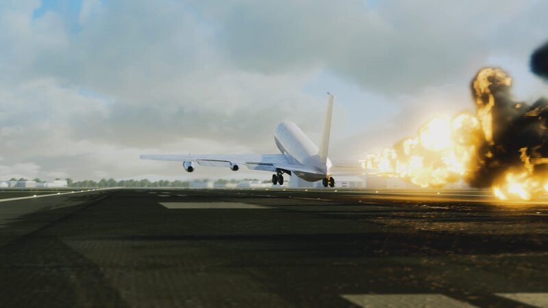 The pilots of TransAir Cargo Flight manage to get the plane on the ground before the wing incinerates. – Bild: National Geographic