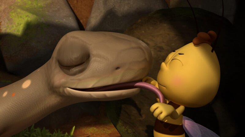 Die kleine Echse Lissi scheint Willi zu mögen. – Bild: ZDF/​Studio100 Animation