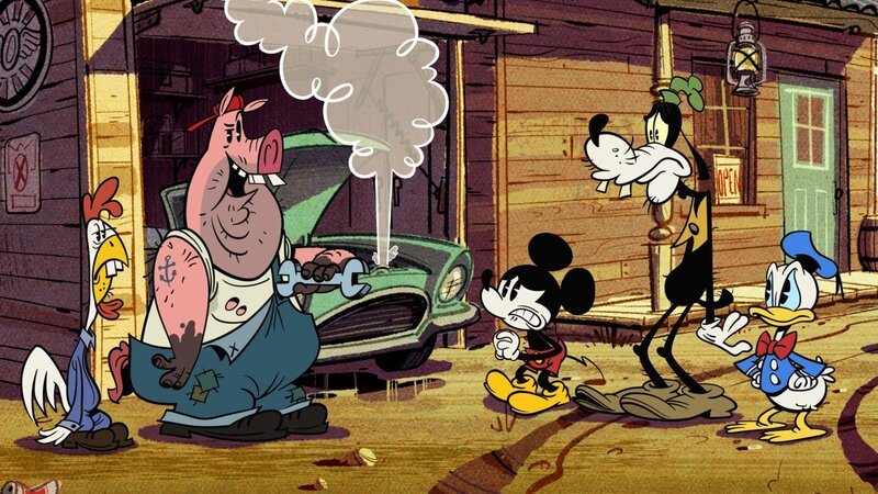 First on the right: Donald Duck, second on the right Goofy, third from the right: Micky Maus MICKEY MOUSE, GOOFY, DONALD DUCK – Bild: Disney Channel