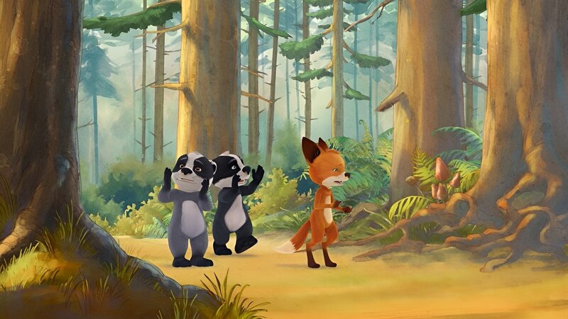 Weil Oma Fuchs um Hilfe gebeten hat, suchen auch die Kinder nach ihrem geliebten Opa. – Bild: WDR/​Mediatoon