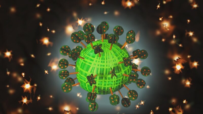 Timmi und Teddynaut sind auf dem Pflanzenplaneten gelandet. – Bild: rbb/​MDR/​MotionWorks GmbH